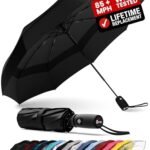 REPEL Windproof Travel Umbrella - Compact & Withstands Winds up to 85MPH , Strongest Premium Auto Folding Umbrella for Rain and Sun - Durable, Light & Portable for Women & Men , Fits Backpack & Cars