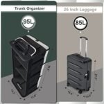 Trunk Organizer for Car, 95L Large Capacity Storage with Non-Slip Bottom Strips and 2 Retractable Straps, Cargo Organizer for Suv, Truck, Sedan, Waterproof Portable Car Organizers for Women Men - Image 6