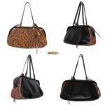 Luxury Leopard Print Genuine Suede Handbag, Brown Leather Trim, Shoulder Strap, Tassel Detail, Fashion Crossbody Purse - Image 4