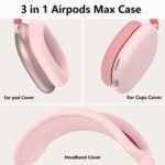 Silicone Case Cover for AirPods Max Headphones, Ear Pad Case Cover/Ear Cups Cover/Headband Cover for AirPods Max (USB-C/Lightning)(2024/2020),Accessories Silicone Protector for Apple AirPods Max, Pink | Ear Pad Case Cover, Ear Cups Cover, Headband Cover, USB-C, Lightning, 2024 - Image 4