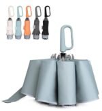 QWB TUMAAOTU Inverted Umbrella with Carabiner Handle, Compact Wind Proof Umbrellas For Rain and Sun Protection, Portable Reverse Folding Umbrella, Car Umbrella for Women Men, 10 Ribs - Image 2