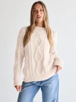 Trendy Queen Women's Oversized Cable Knit Crewneck Sweaters - Image 5