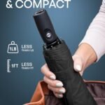 REPEL Windproof Travel Umbrella - Compact & Withstands Winds up to 85MPH , Strongest Premium Auto Folding Umbrella for Rain and Sun - Durable, Light & Portable for Women & Men , Fits Backpack & Cars
