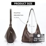 celestina Hobo Bags for Women, Ultra Soft Foldable Vegan Leather Shoulder Handbag, Stylish Slouchy Tote Purses - Image 4