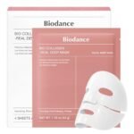 BIODANCE Bio-Collagen Real Deep Mask, Hydrating Overnight Hydrogel Mask, Pore Minimizing, Elasticity, Plumping Improvement, Korean Skin Care, Valentines Day Gifts for Her | 1.19oz(34g) x 4ea