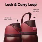 Owala FreeSip Insulated Stainless Steel Water Bottle with Straw, BPA-Free Sports Water Bottle, Great for Travel, 32 Oz, Black Cherry - Image 5