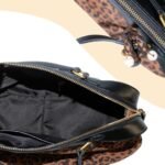 Luxury Leopard Print Genuine Suede Handbag, Brown Leather Trim, Shoulder Strap, Tassel Detail, Fashion Crossbody Purse - Image 5