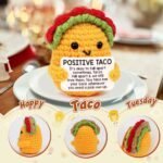 Positive Crochet Taco Birthday Gifts for Women Men Valentines Decor Basket Gift Son Mom Dad Daughter Sister Friend Coworkers Self Care Gifts Emotional Inspirational Support Christmas Stocking Stuffers - Image 2