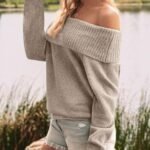 LILLUSORY Womens Off The Shoulder Sweater Oversized Batwing Sleeve Loose Pullover Sweaters Tops