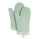 KITCHENAID Ribbed Soft Silicone Oven Mitt 2-Pack Set, 7.5"x13", Pistachio - Image 3