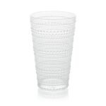 Santa Fe Clear Set of 6 Premium Acrylic Ice Tea Glass 22 oz – Unbreakable Drinkware with Textured Bubble Design, Shatterproof Tumblers for Indoor & Outdoor Use