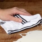 Sticky Toffee Cotton Dishcloths Set of 8 – Gray and White Kitchen Towels 12x12 in, Reusable and Absorbent Tea Towels for Cleaning or Drying, Oeko-Tex Cotton