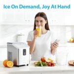 Aeitto Ice Maker Countertop 26lbs/24H, Ice Machine 8 Ice Cubes Ready in 6 Mins, 2 Sizes of Bullet Ice Portable Ice Makers with Basket & Scoop, Auto Self-Cleaning for Home/Kitchen/Office Stainless - Image 8
