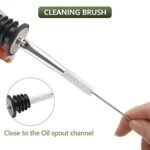 17oz Olive Oil Dispenser Bottle, 500ml Oil & Vinegar Cruet with 2 Stainless Steel Pourers, 2 Labels,1 Brush and 1 Funnel for Kitchen - Image 8