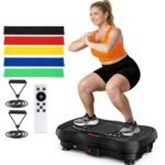 Vibration Plate Exercise Machine, 130 Levels Full Body Workout Vibrating Plate for Lymphatic Drainage Weight Loss, 450 Lbs Capacity Shake Platform with Resistance Bands Bluetooth for Women Men