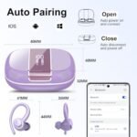 Wireless Earbuds Bluetooth 5.3 Headphones Sports, 48H Over Ear Buds with ENC Mic, Stereo Deep Bass Bluetooth Earbuds with Secure Earhooks, LED Display, IPX7 Waterproof Earphone for Running/Gym Purple Visit the Csasan Store - Image 4