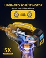KeenPower Tire Inflator Portable Air Compressor - Super Fast - 21V Rechargeable Battery Powered Handheld 160PSI Tire Inflator, Dual Power Supply Modes, Portable Air Pump for Car Motorcycle E-Bike - Image 2