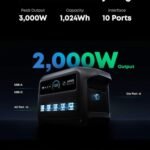 Anker SOLIX C1000 Gen 2 Portable Power Station with 200W Bifacial Solar Panel, 2,000W (Peak 3,000W) Solar Generator, Full Charge in 49 Min, 1,024Wh LiFePO4 Battery