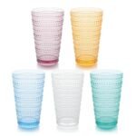 Santa Fe Clear Set of 6 Premium Acrylic Ice Tea Glass 22 oz – Unbreakable Drinkware with Textured Bubble Design, Shatterproof Tumblers for Indoor & Outdoor Use - Image 2
