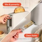 bella 2 Slice Slim Toaster, Fits-anywhere™ Kitchenware, 6 Setting Shade Control with Reheat & Cancel Buttons, Fits sourdough, 10” Long Slot, Anti Jam & Auto Shutoff, 900 Watt, Oatmilk - Image 6