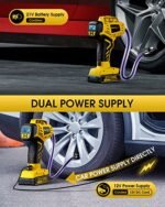 KeenPower Tire Inflator Portable Air Compressor - Super Fast - 21V Rechargeable Battery Powered Handheld 160PSI Tire Inflator, Dual Power Supply Modes, Portable Air Pump for Car Motorcycle E-Bike - Image 7