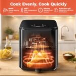 NEWBULIG Air Fryer, Compact Digital 3 Qt Airfryer with Nonstick Plate & Dishwasher Safe Basket, Quick Easy Meals, Features Auto Shutoff and Simple Touchscreen, Ideal for Small Spaces - Image 2
