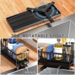 Cisily Sponge Holder for Kitchen Sink, Sink Caddy Organizer with High Brush Holder, Kitchen Countertop Organizers and Storage Essentials, Rustproof 304 Stainless Steel (Black, 9.25″) - Image 2