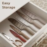 Astercook Knife Set, 13 Pieces Kitchen Knives Set with Healthy Anti-Rust Coating, Dishwasher Safe, Stainless Steel Chef Knife Sets with 6 Blade Guards, Perfect Holiday Gifts for Kitchen - Image 5