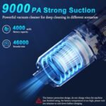 KMM Handheld Car Vacuum Cleaner, 9000Pa Vacuum Cleaner and Air Duster, 120W High Power Hand Held Vacuum with LED Light and Multi-Nozzles for Car, Home, Office, Pet - Image 6