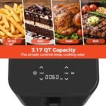 NEWBULIG Air Fryer, Compact Digital 3 Qt Airfryer with Nonstick Plate & Dishwasher Safe Basket, Quick Easy Meals, Features Auto Shutoff and Simple Touchscreen, Ideal for Small Spaces - Image 5