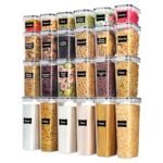 Airtight Food Storage Containers with Lids, Vtopmart 24 pcs Plastic Kitchen and Pantry Organization Canisters for Cereal, Dry Food, Flour and Sugar, BPA Free, Includes 24 Labels，Black - Image 6