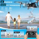 GPS Drones with Camera for Adults 4K, FPV Drone Under 249g with Brushless Motor, GPS Auto Return, Follow Me, Circle Fly, Waypoint Flight, Foldable Drone with Gesture Control, 46Mins with 2 Batteries - Image 2