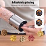 Larger Capacity Electric Salt and Pepper Grinder Set, Rechargeable Salt and Pepper Shakers Set, Kitchen Gadgets Salt and Pepper Mill - Image 7