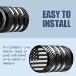 Tire Valve Stem Cap Cover - (5 Pack) Tire Air Cap Metal with Plastic Liner Corrosion Resistant Leak-Proof American Flag for Car Truck Motorcycle Bike Black - Image 5