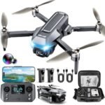 GPS Drones with Camera for Adults 4K, FPV Drone Under 249g with Brushless Motor, GPS Auto Return, Follow Me, Circle Fly, Waypoint Flight, Foldable Drone with Gesture Control, 46Mins with 2 Batteries