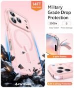 FNTCASE for iPhone 17 Pro-Max Case: [Compatible with Magsafe] Translucent Matte Cases with [Full Camera Protection] [Screen Protector] Military Grade Shockproof Protective Phone Cover - Light Pink - Image 5
