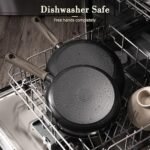 Astercook Non Stick Pots and Pans Set, Healthy Non-Toxic Titanium Induction Kitchen Cookware Sets for Cooking with Frying Pans, PFAS/PTFE/PFOA & PFOS Free, Black, 19 Pcs - Image 6