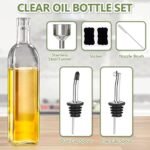 17oz Olive Oil Dispenser Bottle, 500ml Oil & Vinegar Cruet with 2 Stainless Steel Pourers, 2 Labels,1 Brush and 1 Funnel for Kitchen - Image 6